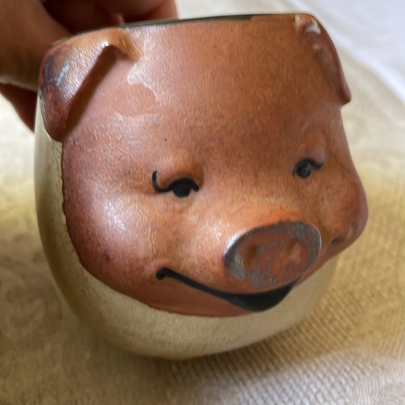 Vintage UTCTI Stoneware Pig Creamer pitcher & mug cup Made in Japan - Picture 7 of 12